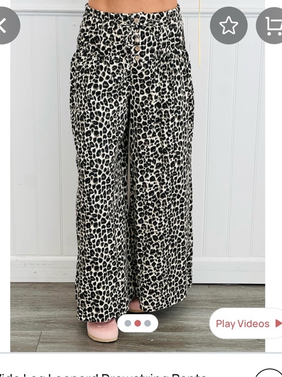 So Me Pants - Leopard print wide leg pant walker Rose boutique size small nwt